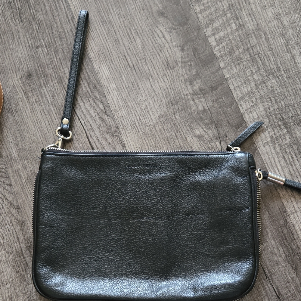 Elegant Black Leather Clutch